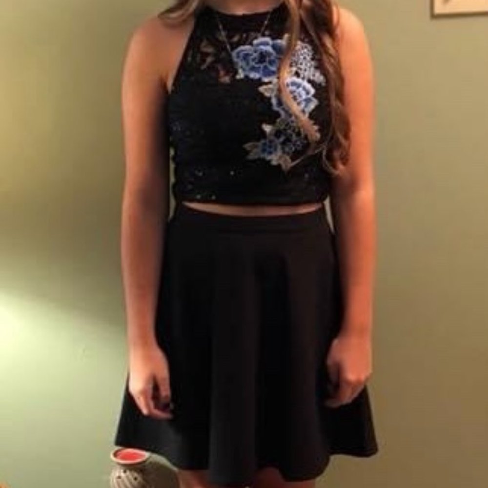 Black Two Piece Homecoming Dress